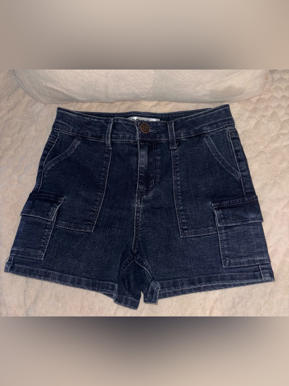 Vigoss Dark Wash Denim Cargo Shorts